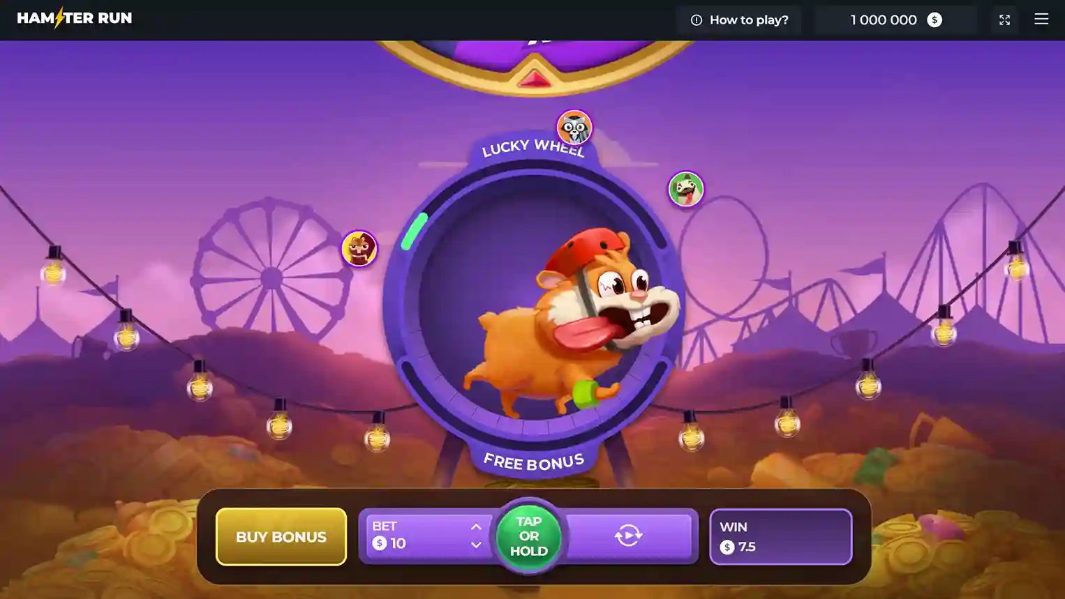 Hamster Run game starting round with multiplier countdown