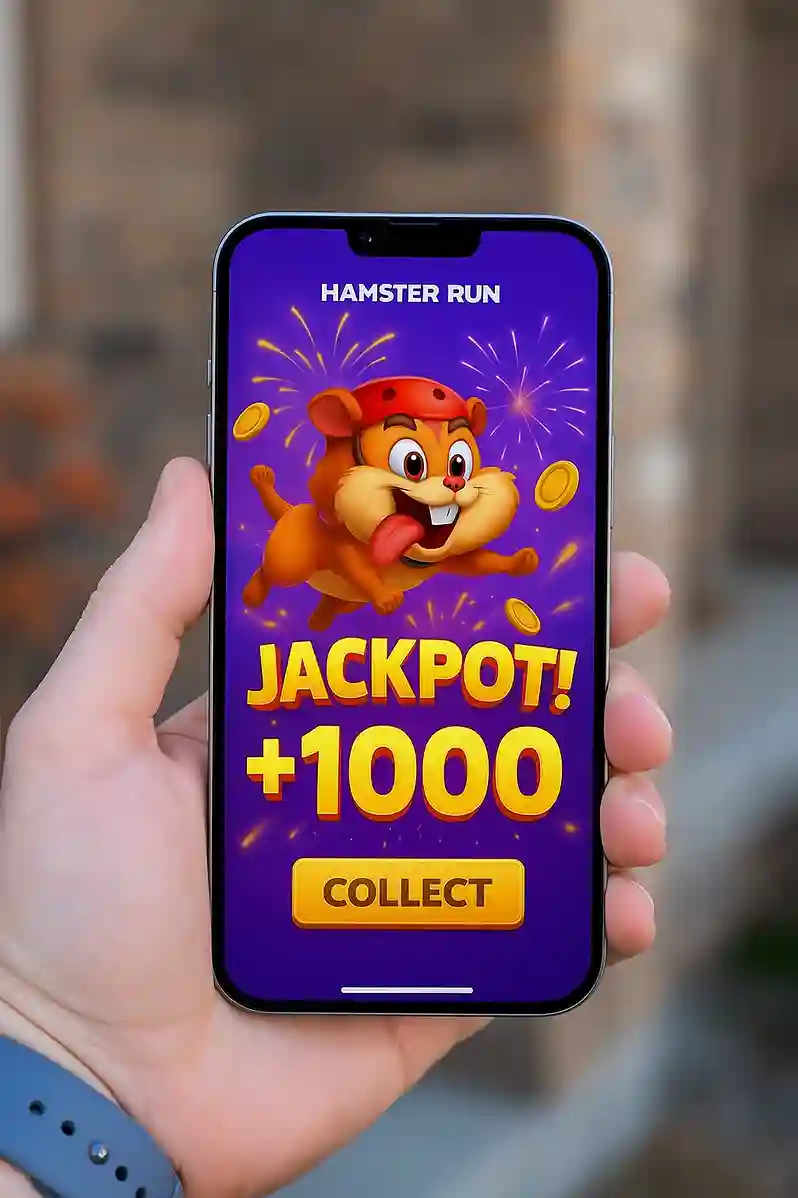 Gameplay visuals of Hamster Run with real-time multiplier